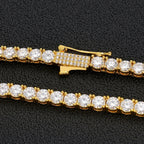 Iced Out CZ Tennis Chain Necklace, 4mm — Copper Alloy