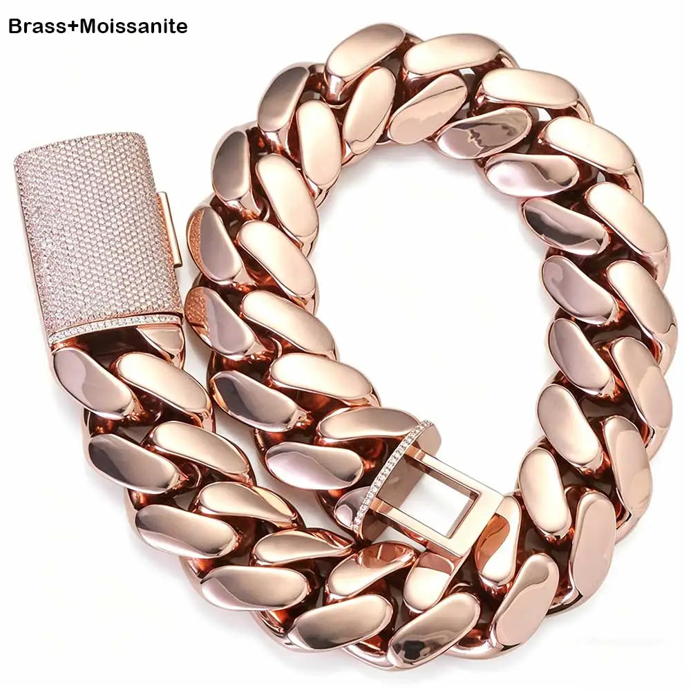 Stainless Steel Moissanite Clasp Chain Necklace VVS
