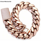 Stainless Steel Moissanite Clasp Chain Necklace VVS