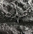 Gothic Hexagram Star Wing Necklace — Stainless Steel