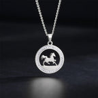 My Shape Running Horse Pendants Necklace Stainless Steel Rhinestone Pendant Necklaces Choker Chain Horse Lover Fashion Jewelry