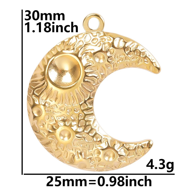 7Pcs No Fade Stainless Steel Wicca Moon Sun Egyptian Ankh Life Cross Pendant DIY Fatima Hand Turkish Evil Eye кулон Jewelry