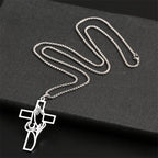 Jesus Cross Stainless Steel Pendant Necklace