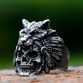 Viking Skull Wolf Head Ring — Stainless Steel
