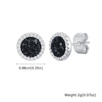 Zircon Stud Earrings — Stainless Steel