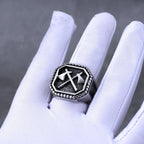 Viking Double Axe Slavic Amulet Ring — Stainless Steel