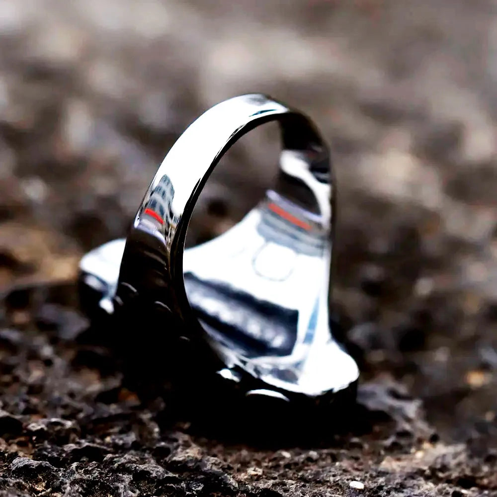 Gothic Coffin Skull Stainless Steel Ring Biker Punk Retro Street Fashion Wear Accessories Party Jewelry Gifts For Men