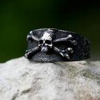 NEW Men's 316L stainless steel rings Vintage Calvarium Skull ring Aegishjalmur punk biker Jewelry Gifts free shipping