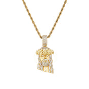 Jesus Face Thorn Crown Pendant Necklace — Iced Out