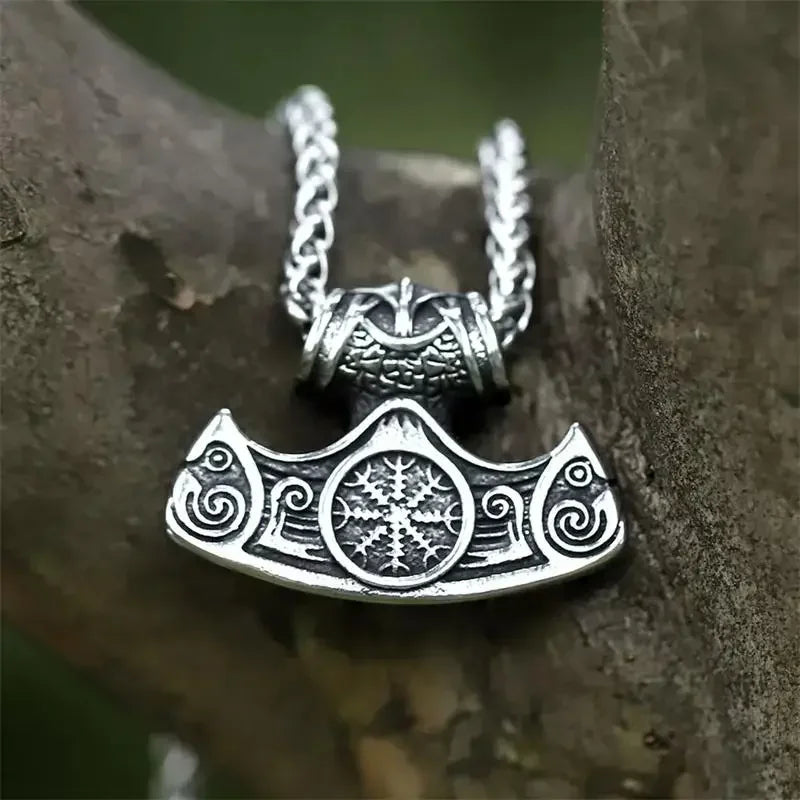 Nordic Ship Rudder Anchor Pendant — Stainless Steel