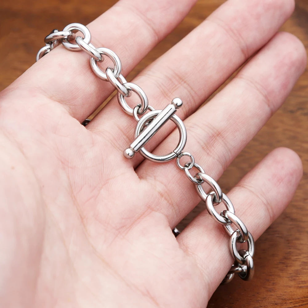 Minimal Silver Bracelet — Stainless Steel