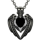 Iced Out Skull Black Pendant Necklace