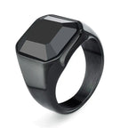 Jiayiqi Men'S Ring Punk Rock 316L Stainless Steel Signet Ring For Men Hip Hop Party Jewelry Male Wedding Gift Custom