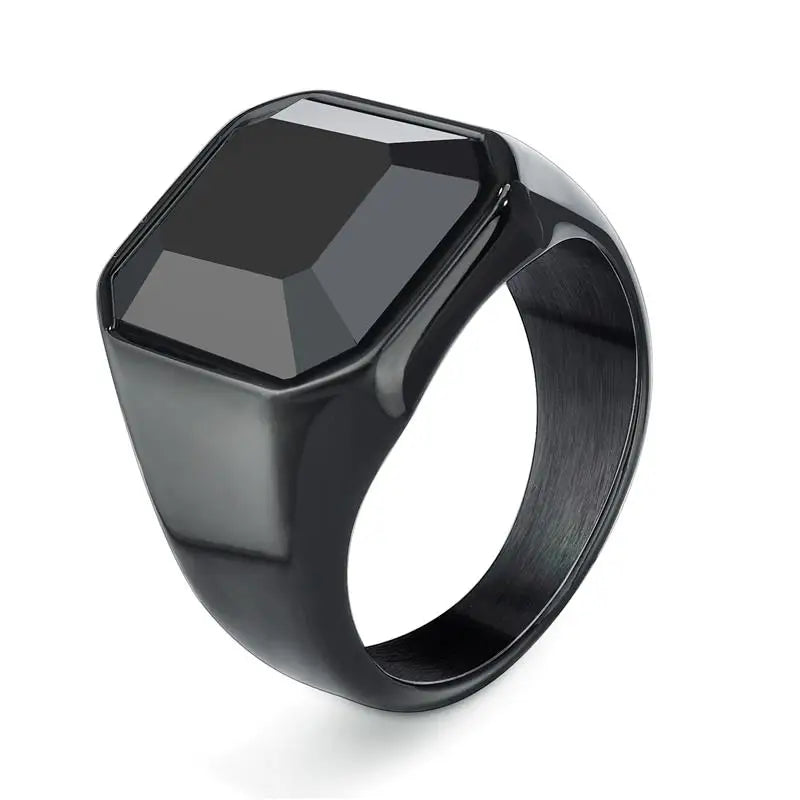 Jiayiqi Men'S Ring Punk Rock 316L Stainless Steel Signet Ring For Men Hip Hop Party Jewelry Male Wedding Gift Custom