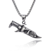 Skull Pendant Necklace Silver-Tone Vintage Charm