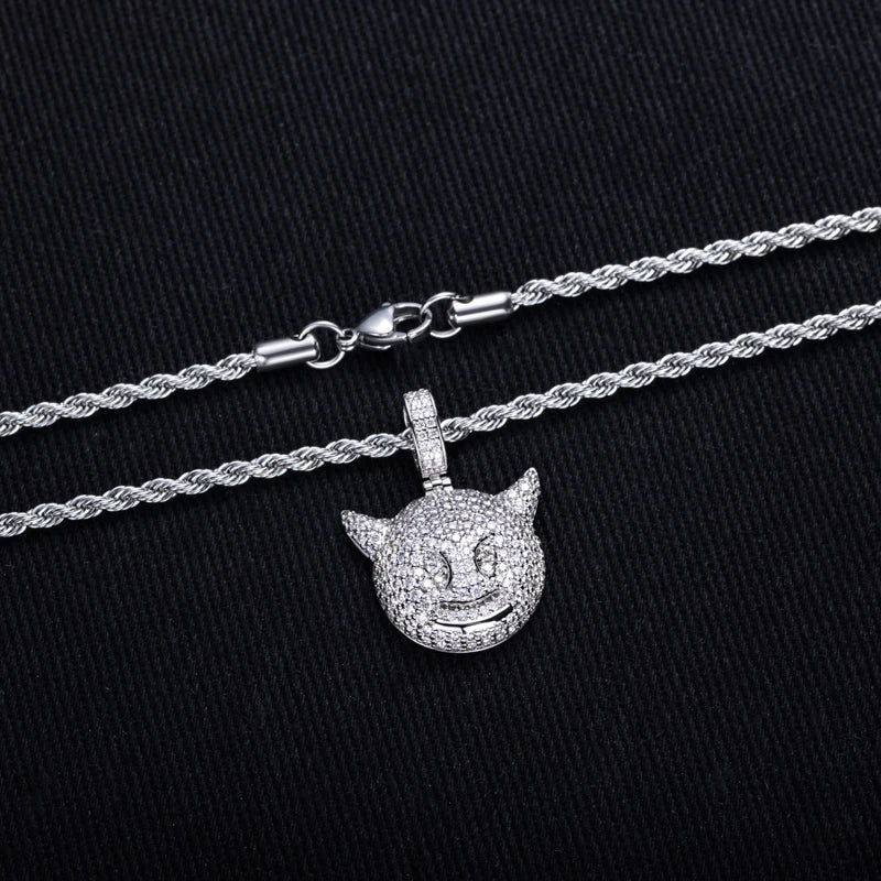 Iced Out Demon Pendant — 14K Gold