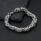 Thick Byzantine Link Bracelet — Stainless Steel, 18cm to 22cm