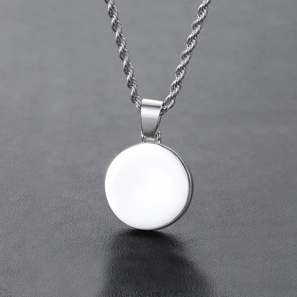 Iced Out Photo Pendant Necklace 26MM