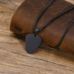 Guitar Pick Pendant Necklace — Stainless Steel