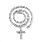 UWIN Tennis Chain With Cross Full Iced Out CZ Cubic Zircon Fashion Luxurious Choker HipHop Jewelry