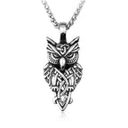 Viking Owl Stainless Steel Pendant Necklace