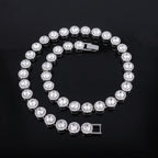 Round Rhinestone Tennis Bracelet & Necklace Set, 12mm Wide