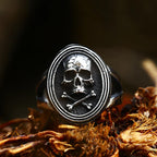 Pirate Navigation Skull Ring — Gothic