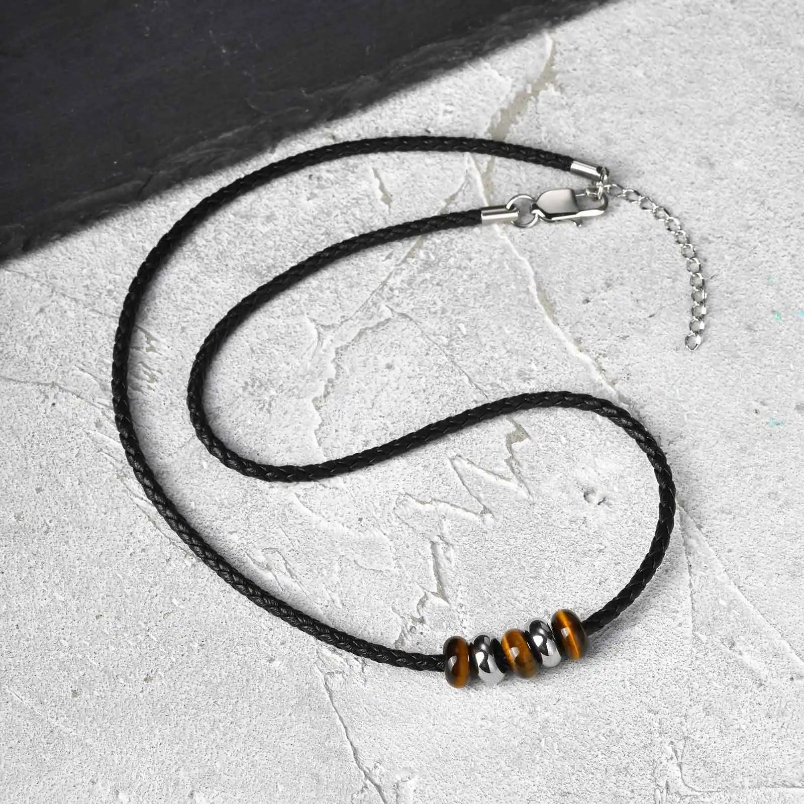 Tiger Eye Stone Pendant — Stainless Steel