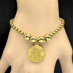 Archangel Michael Hand Chain Bracelet — Stainless Steel