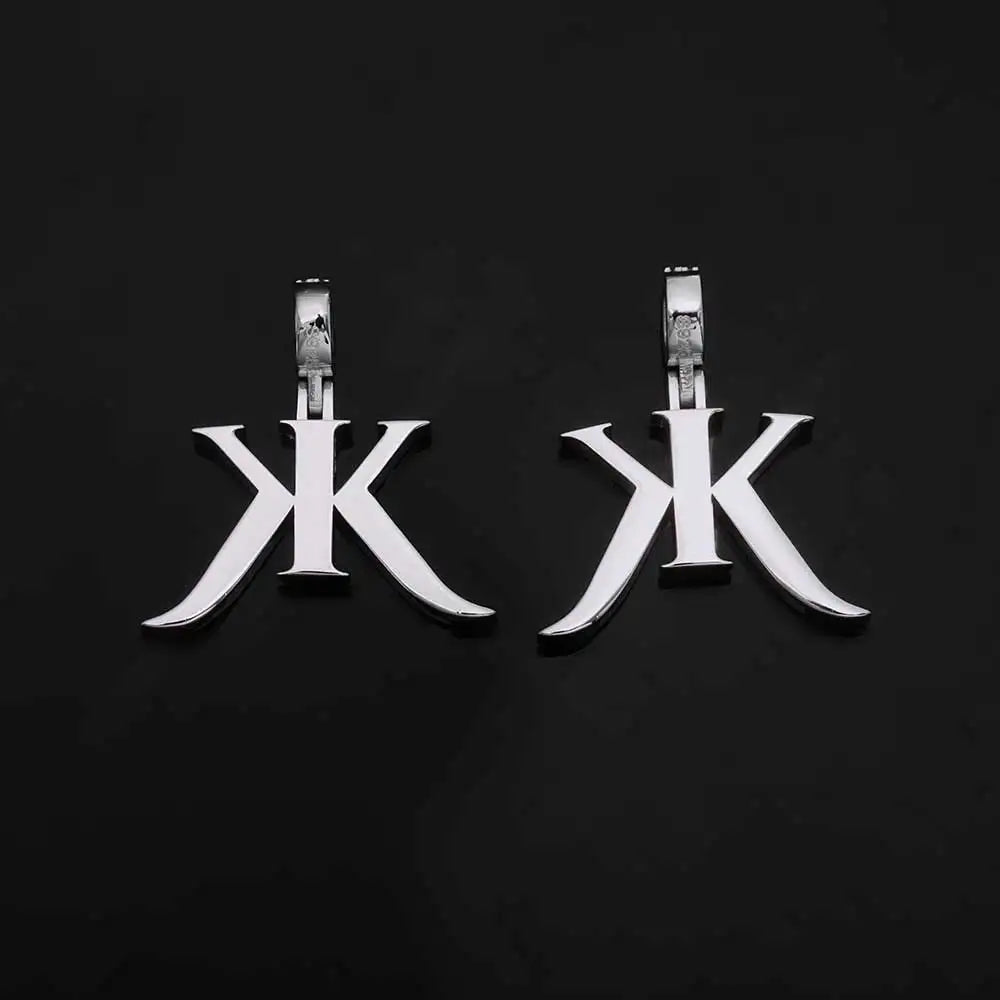 Silver 925 Iced Out Letter Pendant Moissanite