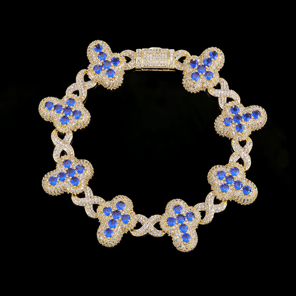 Iced Out Cross Bracelet Stainless Steel 20MM