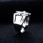 Iced Out Cross Ring — Two-Tone Silver Gold
