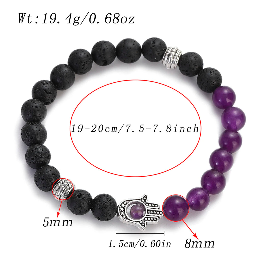 Tiger Eye Lava Bead Chakra Bracelet