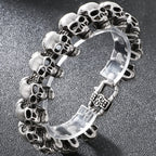 Gothic Stainless Steel Motorcycle Chain Bracelet for Man Casting Men's Bracelets of Skull Heads Skeleton Jewelry