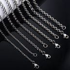 Silver Rolo Chain Necklace — Stainless Steel