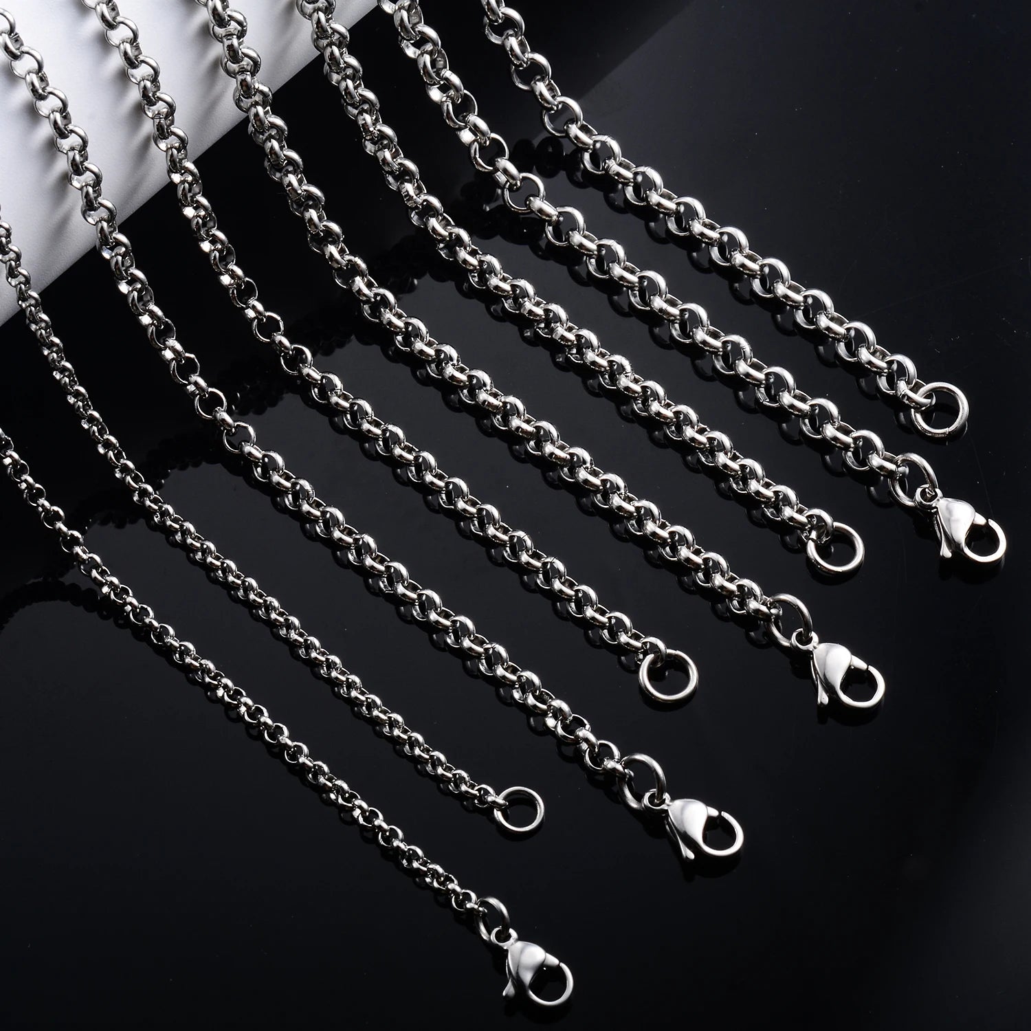 Silver Rolo Chain Necklace — Stainless Steel