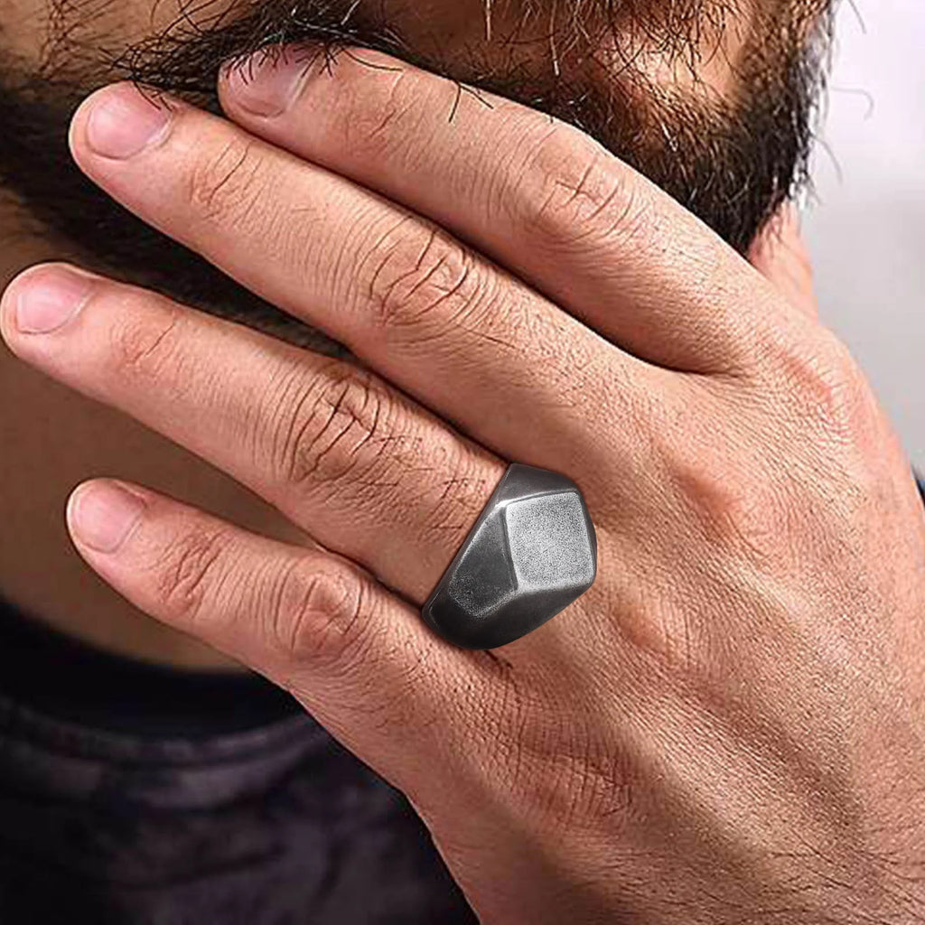 Flat Top Signet Ring — Stainless Steel
