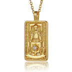 22 Style Classic Tarot Card Pendant Necklace Double Sided Zircon Tarot Necklace Major Arcana Empress Sun Star Sign