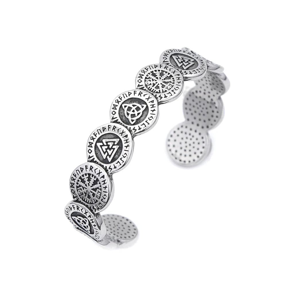 Valknut Compass Bracelet — Stainless Steel
