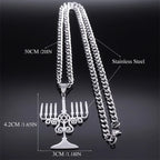 Jewish Menorah Star of David Pendant — SS