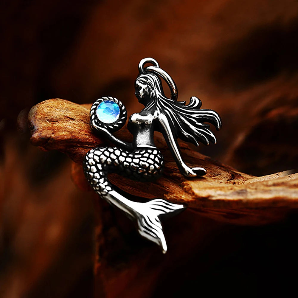 Mermaid Pendant — Stainless Steel