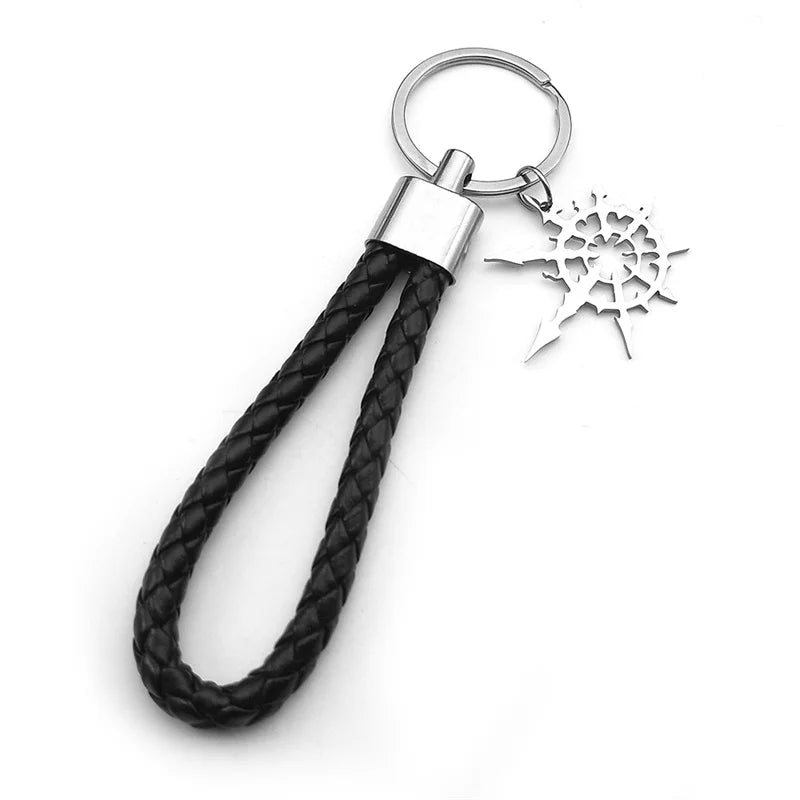 Gothic Silver Boomerang Keychain — Stainless Steel