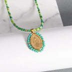 Stainless Steel Christian Virgin Mary Pendant Our Lady of Guadalupe Necklace Women's Religious Lucky Amulet Jewelry Gift