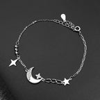 Star Silver Bracelet Sterling Zircon Moon Mystical