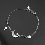 Star Silver Bracelet Zircon Moon Mystical