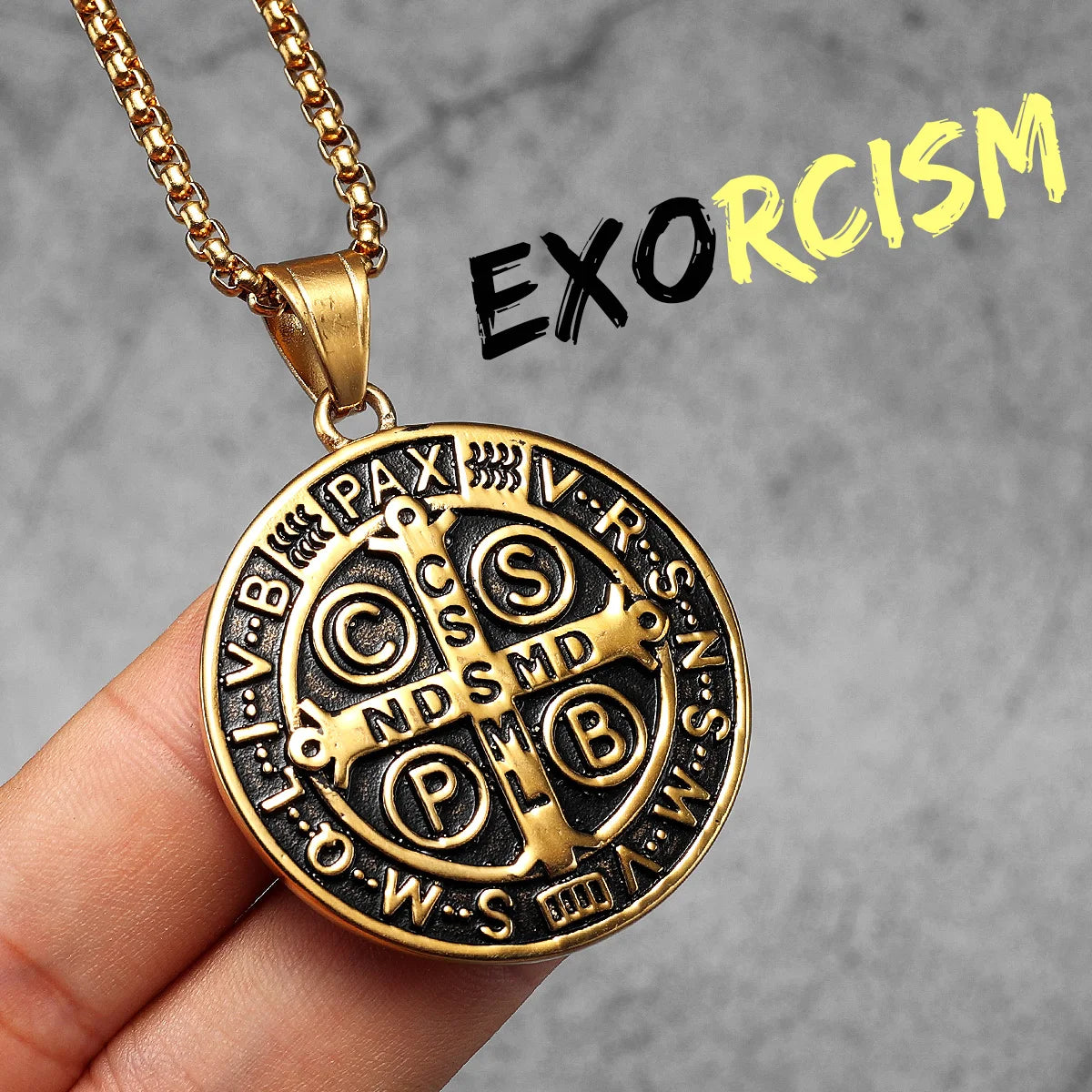 St. Benedict Pendant Necklace — Stainless Steel