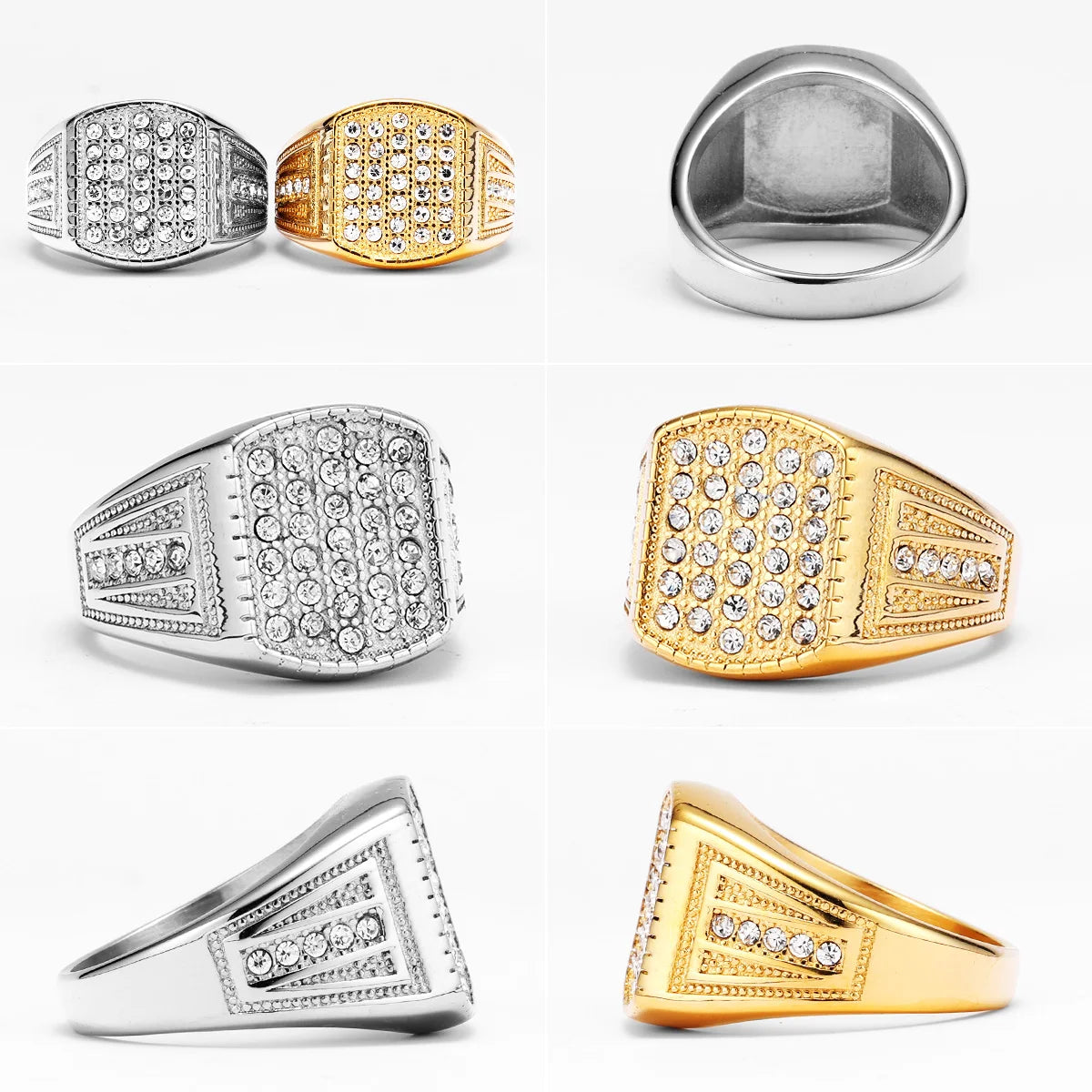 Gemstone Minimal Ring — Stainless Steel