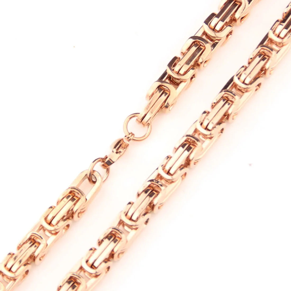 Byzantine Chain Necklace 8mm — Rose Gold