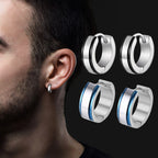 Minimal Circle Huggie Hoop Earrings — Stainless Steel