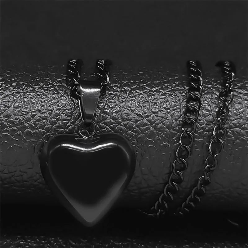 Gothic Heart Star Pendant Necklace — Stainless Steel